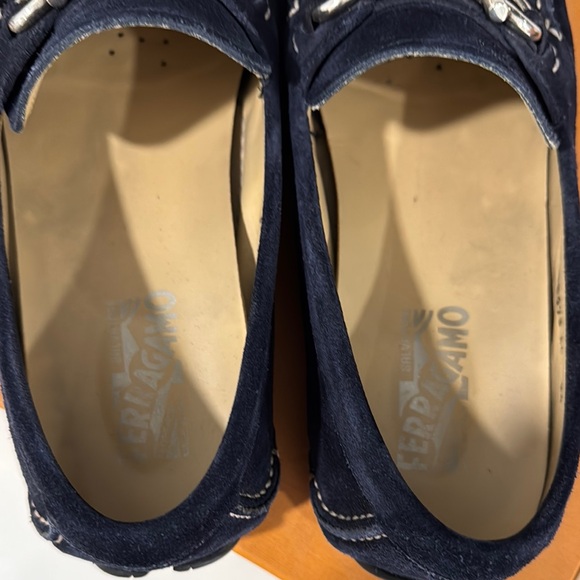 Men\'s Navy Suede Ferragamo Loafers main image 6